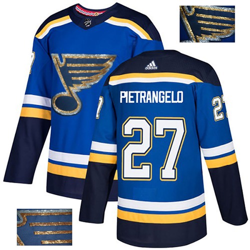 Adidas Blues #27 Alex Pietrangelo Blue Home Authentic Fashion Gold Stitched NHL Jersey - Click Image to Close